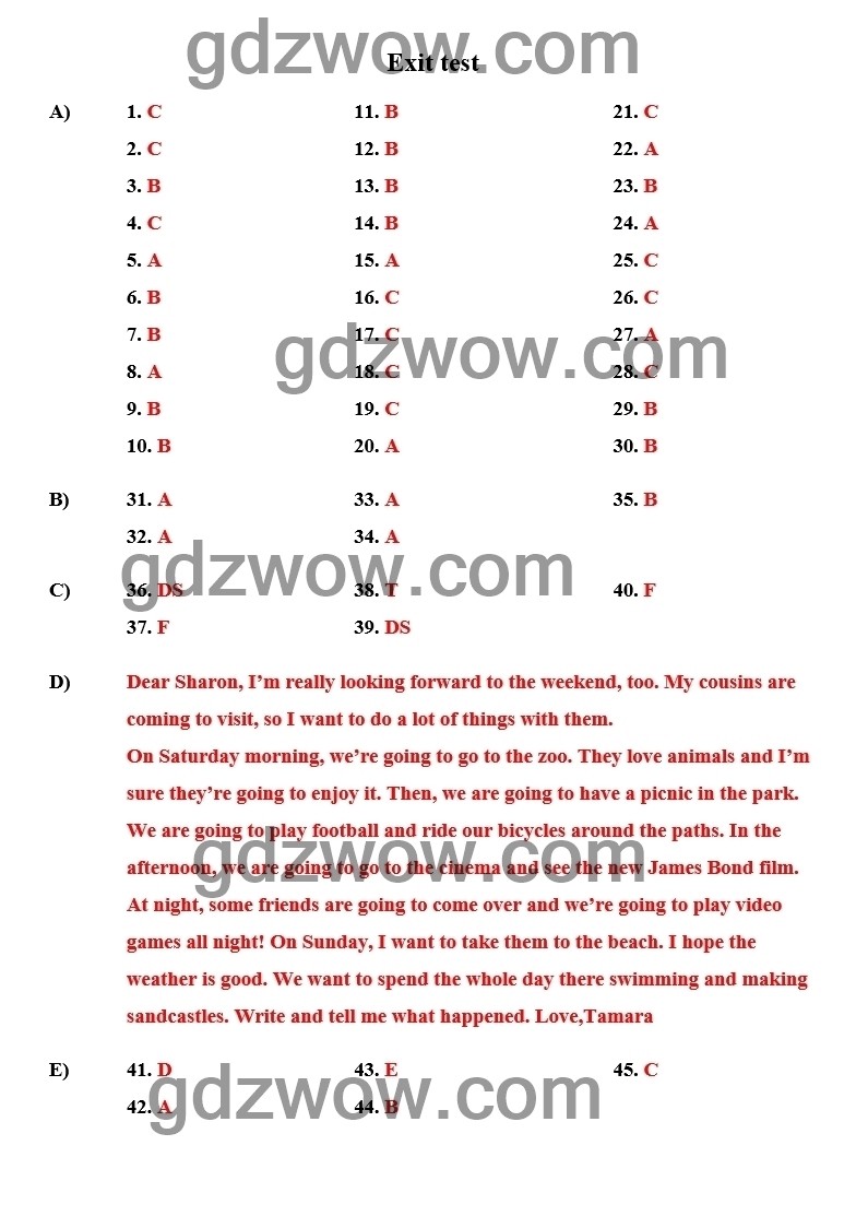 Exit test — ГДЗ по Английскому языку для 6 класса Test Booklet Ваулина, Дули, Подоляко. Tests (решебник) - GDZwow